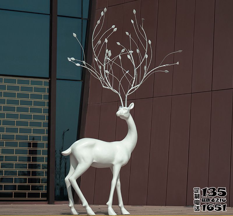 酒店玻璃鋼抽象梅花鹿雕塑 酒店玻璃鋼抽象梅花鹿雕塑