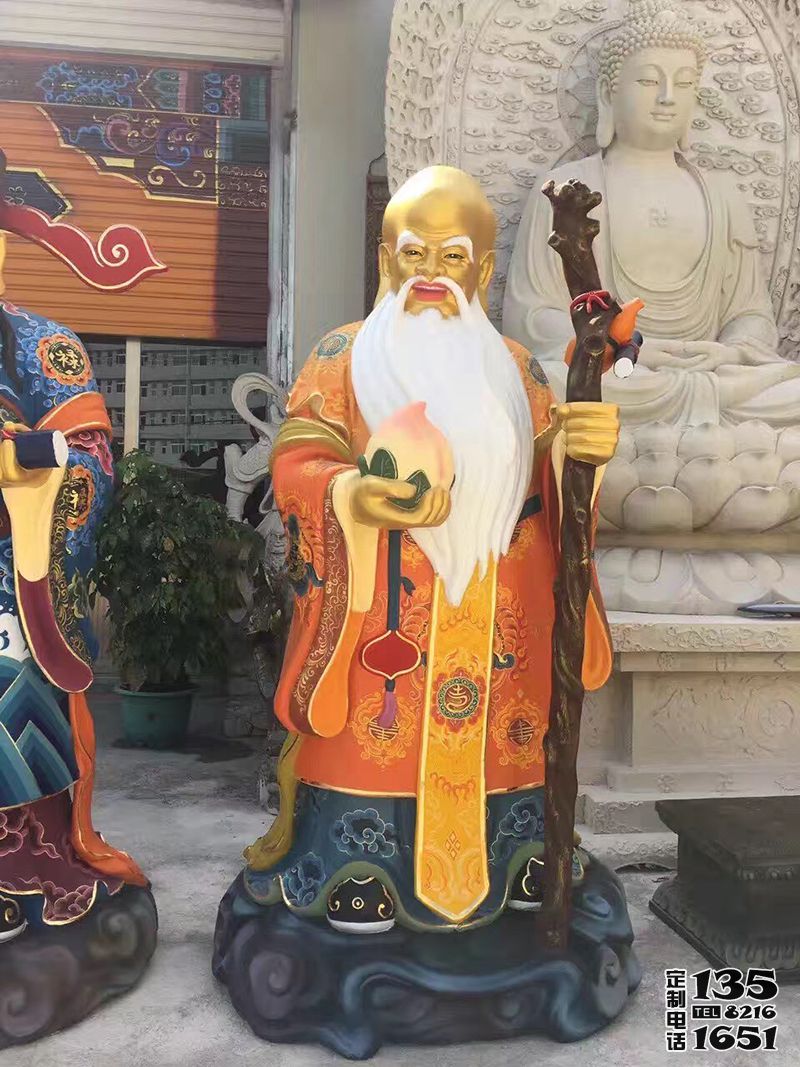 大型玻璃鋼彩繪景區(qū)壽星福祿壽雕塑 大型玻璃鋼彩繪景區(qū)壽星福祿壽雕塑