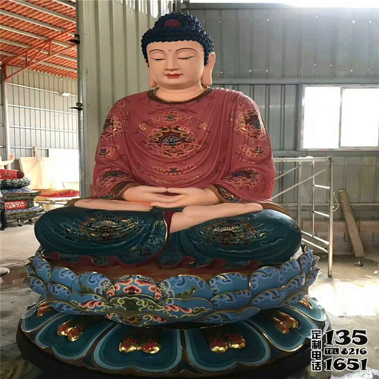 玻璃鋼彩繪大型景觀佛像三寶佛雕塑 玻璃鋼彩繪大型景觀佛像三寶佛雕塑