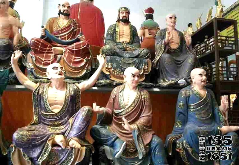 戶外景區(qū)大型景觀玻璃鋼彩繪十八羅漢雕塑 戶外景區(qū)大型景觀玻璃鋼彩繪十八羅漢雕塑