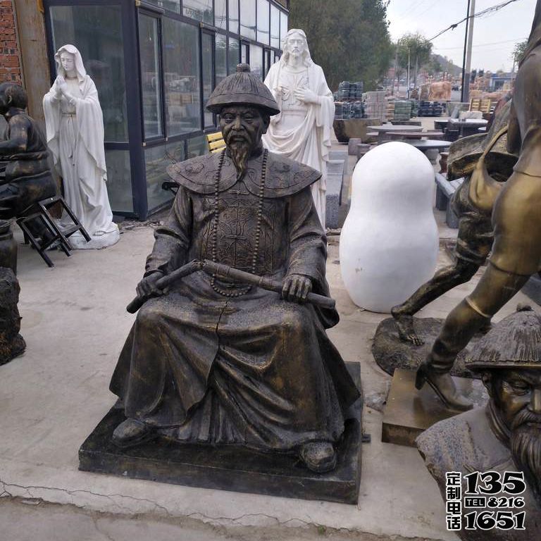 城市花園廣場(chǎng)擺放玻璃鋼仿銅林則徐坐姿雕塑 城市花園廣場(chǎng)擺放玻璃鋼仿銅林則徐坐姿雕塑